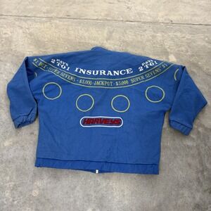 vintage Harveys Blue Casino Insurance Jacket Super Sevens Jackpot